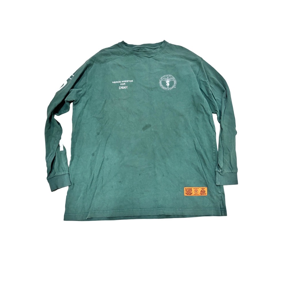 Heron Preston for DSNY NYC Sanitation Uniform Long Sleeve T-Shirt Green Medium